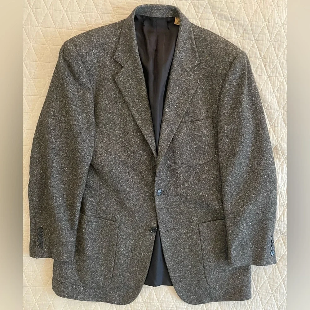 DONNA KARAN‎ SIGNATURE Made in Italy Vintage Wool Tweed Patch Pocket Jacket 40 R